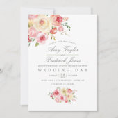 Blush and Sage Green Watercolor Blues Hochzeit Einladung (Vorderseite)
