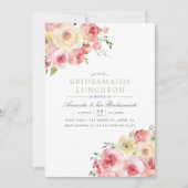 Blush and Sage Wassercolor Bridesmaids Luncheon Einladung (Vorderseite)