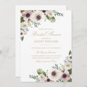 Blush Anemone Bouquet Bridal Dusche Einladung (Vorne/Hinten)