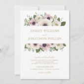 Blush Anemone Bouquet Einladung zur Hochzeit (Vorderseite)