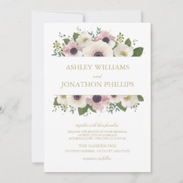 Blush Anemone Bouquet Einladung zur Hochzeit