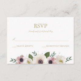 Blush Anemone Bouquet RSVP Karte