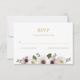 Blush Anemone Bouquet RSVP Karte