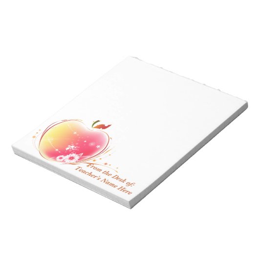 Blush Apple Lehrer vom Schreibtisch des Namens hie Notizblock (Rotiert)