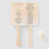 Blush Apricot Hochzeitsprogramm Lüfter, weiche Pfi Fächer (Vorne und Hinten)