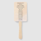 Blush Apricot Hochzeitsprogramm Lüfter, weiche Pfi Fächer (Rückseite)