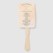 Blush Apricot Hochzeitsprogramm Lüfter, weiche Pfi Fächer (Vorderseite)