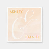 Blush Apricot Wasserfarbe HochzeitsNapkins, Peach Serviette (Vorderseite)
