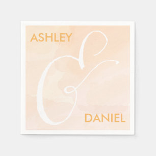 Blush Apricot Wasserfarbe HochzeitsNapkins, Peach Serviette