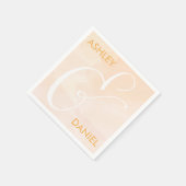 Blush Apricot Wasserfarbe HochzeitsNapkins, Peach Serviette (Ecke)