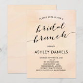 Blush Apricot Watercolor Bridal Brunch Einladung (Vorne/Hinten)