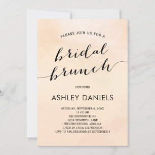 Blush Apricot Watercolor Bridal Brunch Einladung