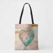 Blush Aqua Baroque Sacred Heart Art Tasche (Vorderseite)
