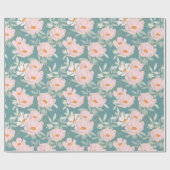 Blush Aquamarin Garden Geschenkpapier (Flach)