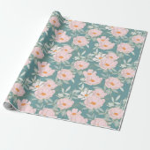 Blush Aquamarin Garden Geschenkpapier (Ungerollt)