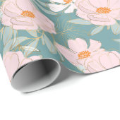 Blush Aquamarin Garden Geschenkpapier (Rolleneckpunkt)