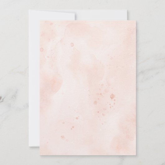 Blush-Aquarellfarben-Blume Hochzeitsfeier Einladung (Rückseite)