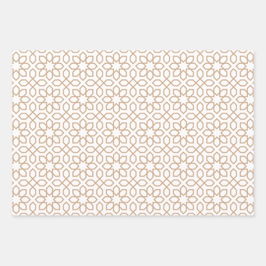 Blush Arabic Geometric Pattern Geschenkpapier Set (Vorderseite)