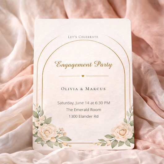 Blush Arch Engagement Style Invitation Einladung