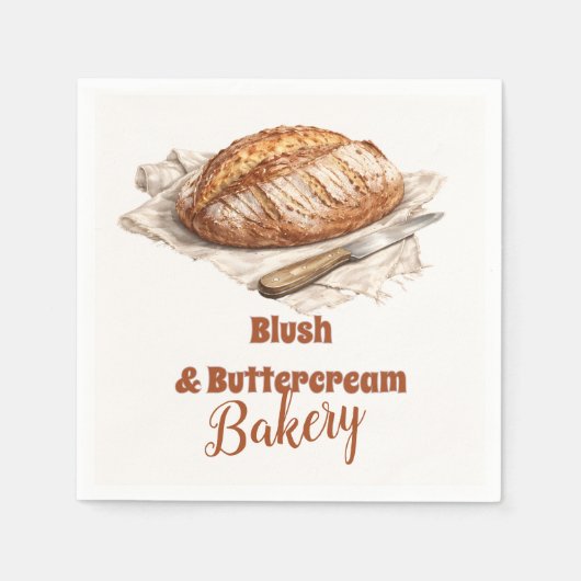 Blush Artisan Bread Bakery Business Serviette (Vorderseite)
