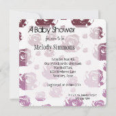 Blush Baby Dusche Einladung (Rückseite)