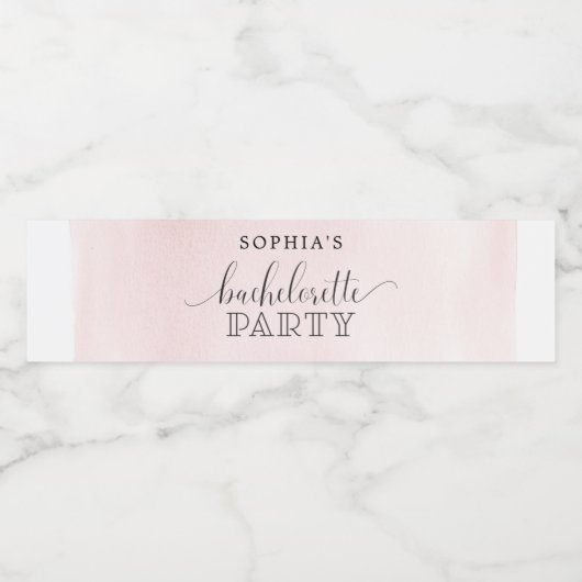 Blush Bachelorette Wasser Flaschen Etiketten (Einzelnes Label)