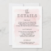 Blush Bachelorette Wochenende Einladung (Rückseite)