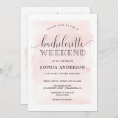 Blush Bachelorette Wochenende Einladung (Vorne/Hinten)