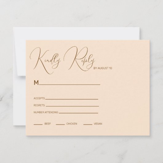 Blush Background Minimalism RSVP Karte (Vorderseite)