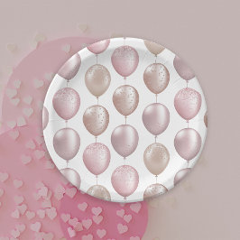 Blush Balloons Geburtstag Pappteller