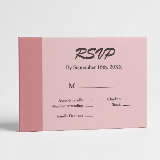 Blush Bar Wedding RSVP Card Karte