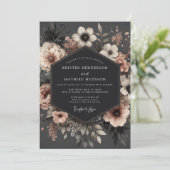 Blush Baroque Bloom Wedding Einladung (Stehend Vorderseite)