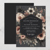 Blush Baroque Bloom Wedding Einladung (Vorne/Hinten)
