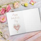 Blush Baroque Floral Sacred Heart Happy Valentines Karte