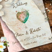 Blush Baroque Scroll and Sacred Heart  Einladung