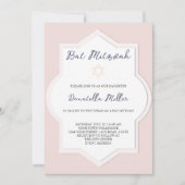Blush Bat Mitzvah Moderne Kunst Star von David Einladung (Vorderseite)