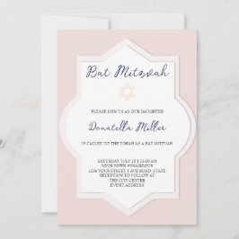 Blush Bat Mitzvah Moderne Kunst Star von David Einladung