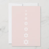 Blush Bat Mitzvah Moderne Kunst Star von David Einladung (Rückseite)