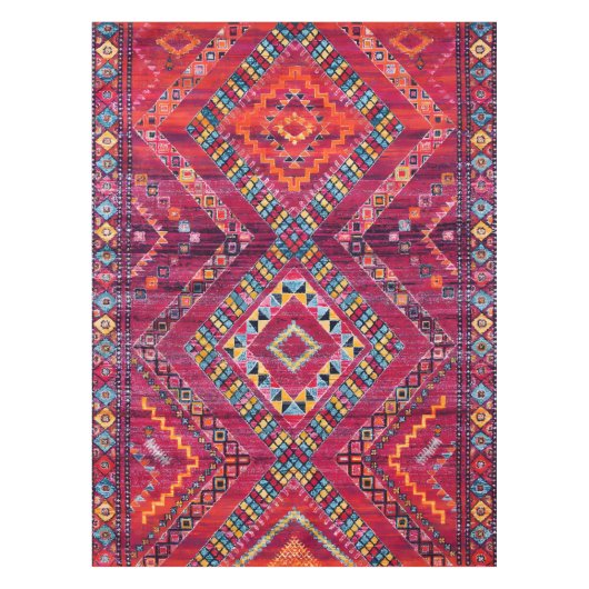 Blush Bazaar: Rosa marokkanisches Erbe Elegante Tischdecke (Vorderseite)