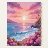 Blush Beach Bay | Ocean Sunset Pink Watercolor Planer (Rückseite)