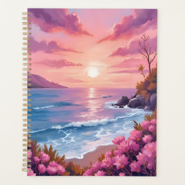 Blush Beach Bay | Ozean-Sonnenuntergang Rosa Aquar Planer