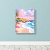 Blush Beach | Pink Ocean Painting Leinwanddruck (Insitu (Holzboden))
