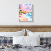 Blush Beach | Pink Ocean Painting Leinwanddruck (Insitu (Schlafzimmer))