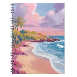 Blush Beach | Pink Ocean Painting Notizblock