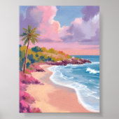 Blush Beach | Pink Ocean Painting Poster (Vorne)