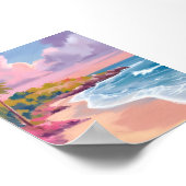 Blush Beach | Pink Ocean Painting Poster (Ecke)