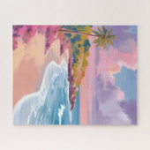 Blush Beach | Rosa Ozean Gemälde Puzzle (Horizontal)