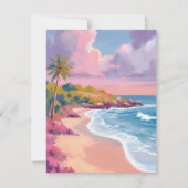 Blush Beach | Rosa-Ozean-Gemäldekarte (Vorderseite)