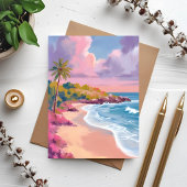 Blush Beach | Rosa-Ozean-Gemäldekarte
