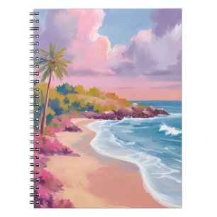 Blush Beach Rosa-Ozean-Malerei Notizblock